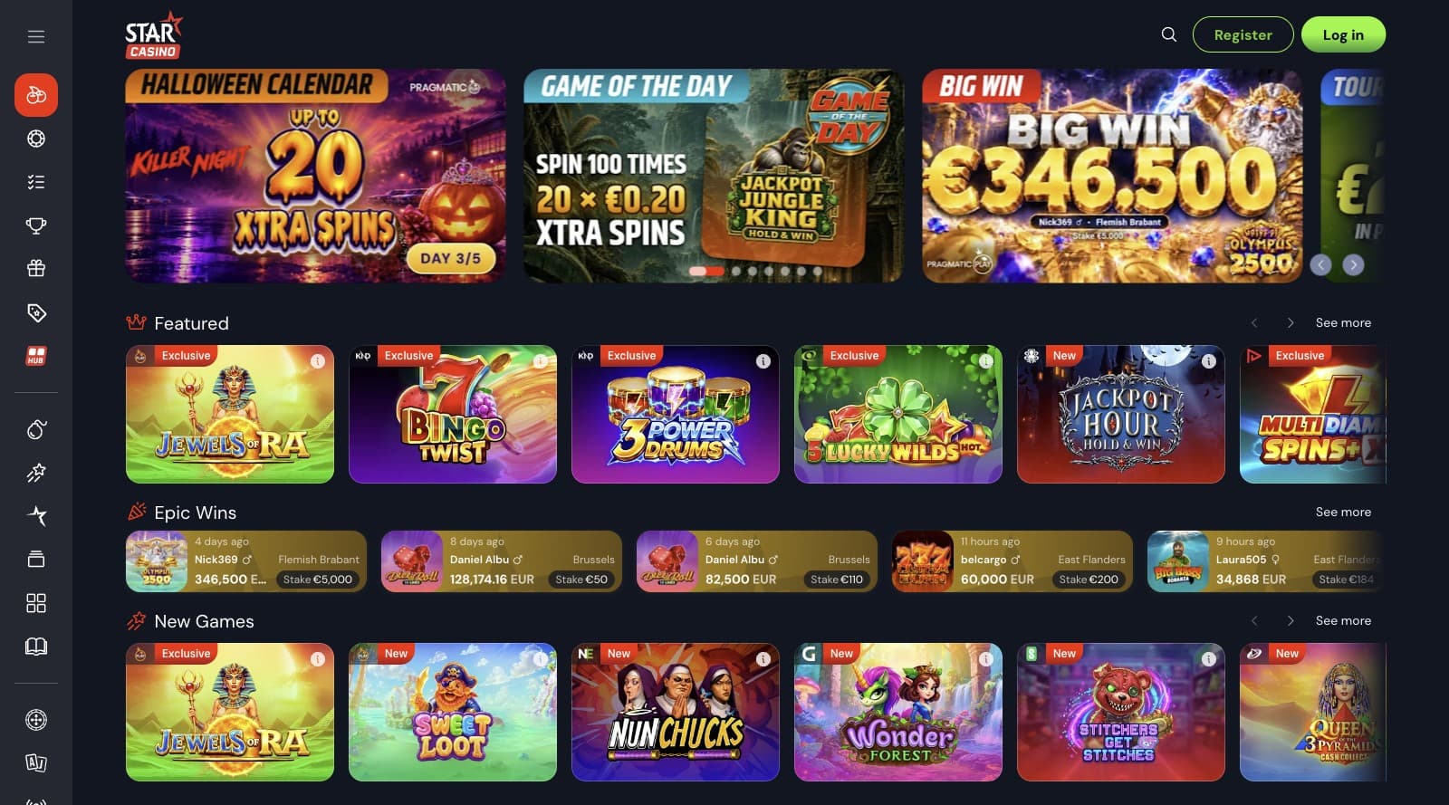 StarCasino player experience shown on desktop